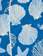 Shell Print Playsuit, Blue (BLUE), large