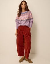 Frey Fair Isle Jumper, Purple (LILAC), large