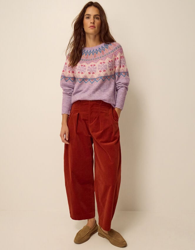 Frey Fair Isle Jumper, Purple (LILAC), large
