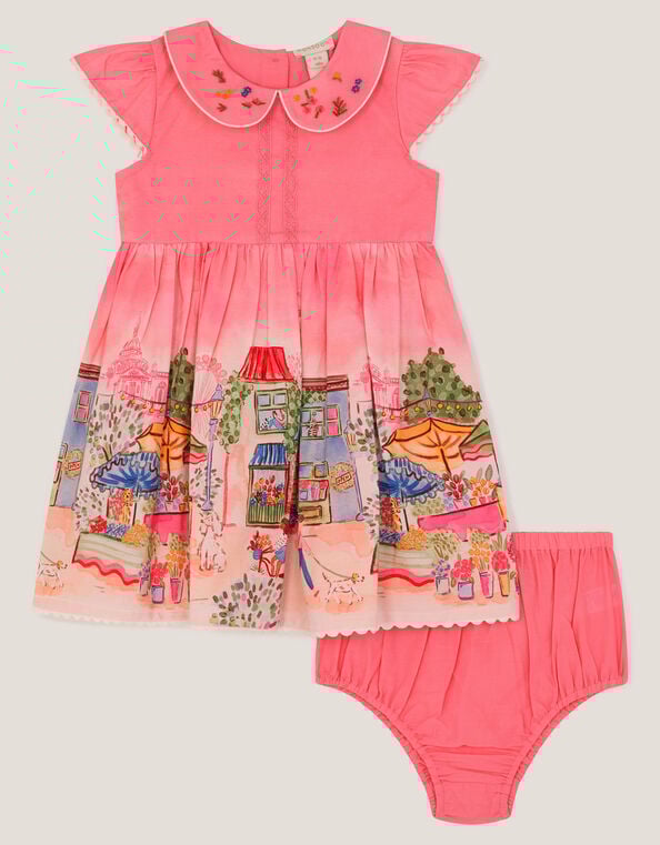 Baby London Skyline Dress & Underwear Set, Pink (PINK), large