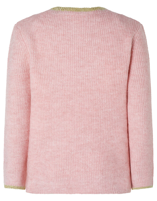 Sequin Star Knit Jumper, Pink (PINK), large