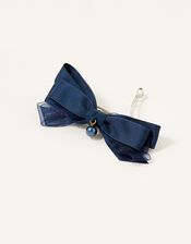 School Bow Barrette Clip, , large