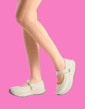 Woden Mary Suede Sporty Sandals, Ivory (IVORY), large