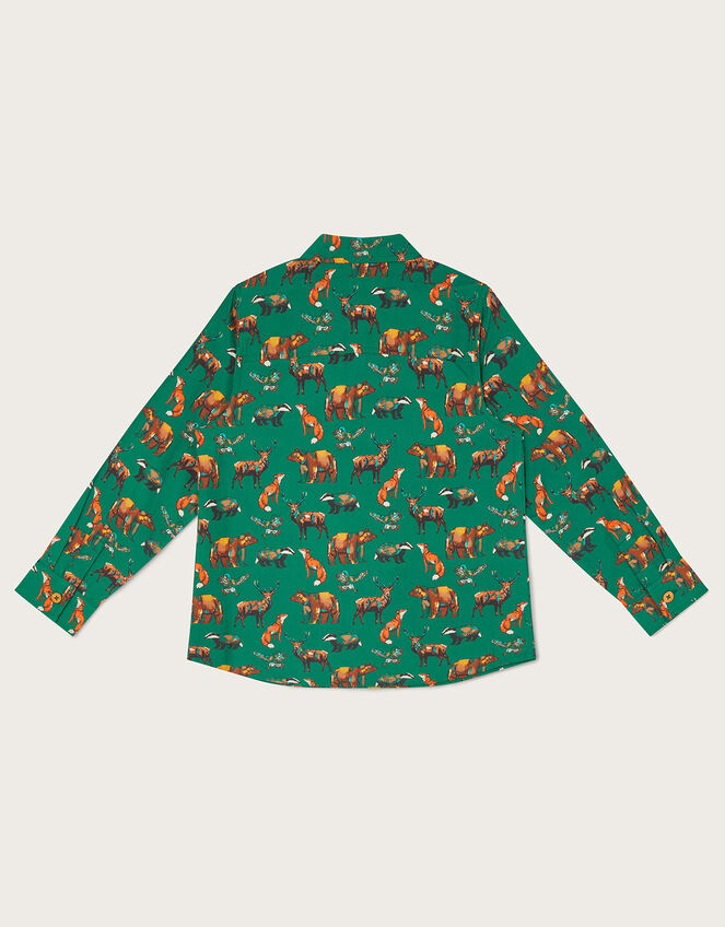 Animal Print Long Sleeve Shirt WWF-Collaboration, Green (GREEN), large