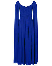 Lucie Bardot Chiffon Maxi Dress, Blue (BLUE), large