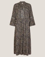 Harriet Floral Embellished Midi Dress, Black (BLACK), large