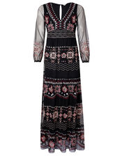 Atelier Heather Embroidered Maxi Dress, Black (BLACK), large