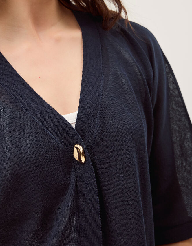 Bath Short Sleeve Cardigan, Blue (NAVY), large