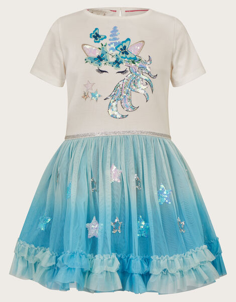 Unicorn Disco Dress, Blue (AQUA), large