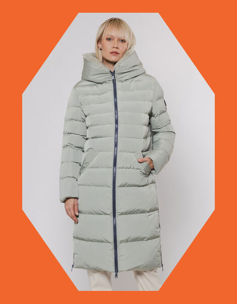 Rino and Pelle Longline Padded Coat, Green (PALE GREEN), large