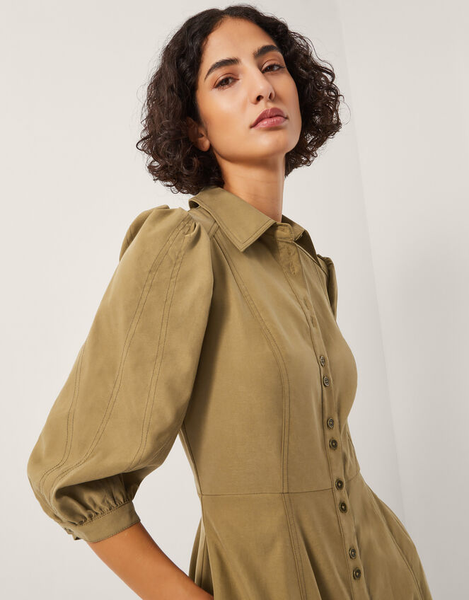 Verity Midi Shirt Dress, Natural (NATURAL), large