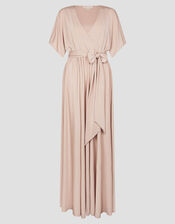 Jillian Drape Tie Waist Bridesmaid Dress, Pink (PINK), large