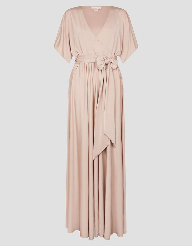 Jillian Drape Tie Waist Bridesmaid Dress, Pink (PINK), large