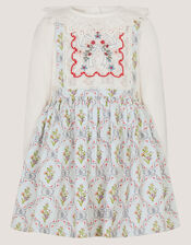 Baby Mon Cheri Pinafore Dress & Top Set, Blue (BLUE), large
