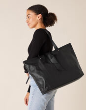 Large Slouch Leather Shoulder Bag, , large