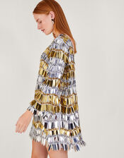 Darina Sequin Tunic Dress, Silver (SILVER), large