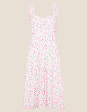 Printed Jersey Midi Dress, Ivory (IVORY), large