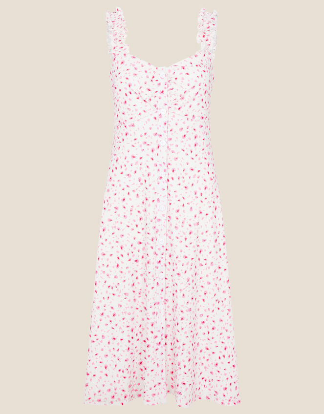 Printed Jersey Midi Dress, Ivory (IVORY), large