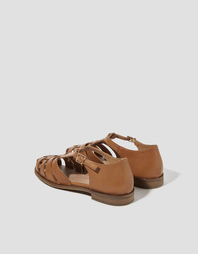 Brady Leather Fisherman Sandals, Tan (TAN), large