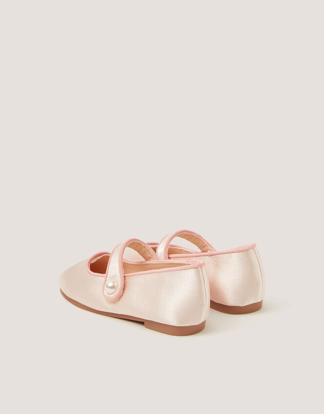Pearl Strap Satin Walker Shoes, Ivory (IVORY), large
