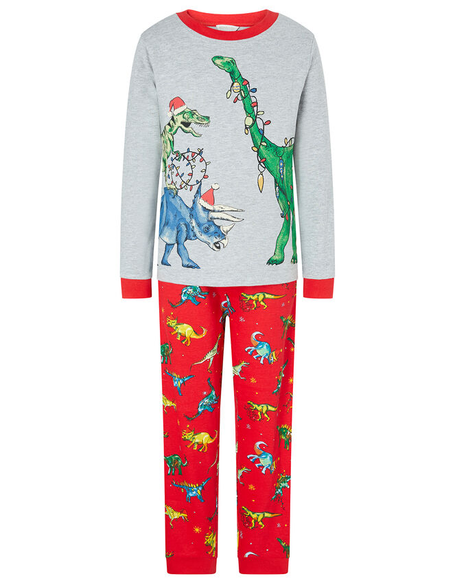 XMAS Dinosaur Pyjama Set, Red (RED), large