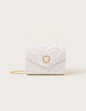 Valeria Lace Pearl Heart Bag, , large