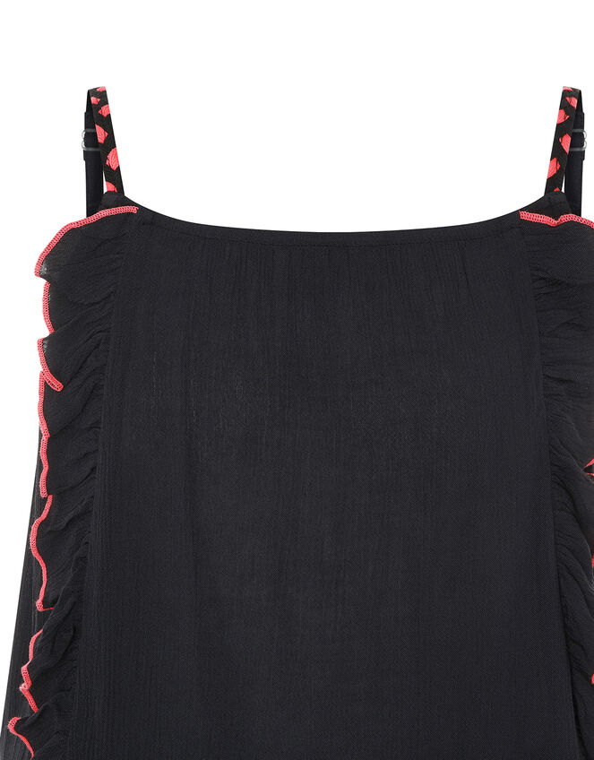 Maxime Pom-Pom Playsuit in LENZING™ ECOVERO™, Black (BLACK), large