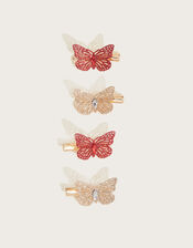 Glitter Butterfly Hair Clips 4 Pack, , large