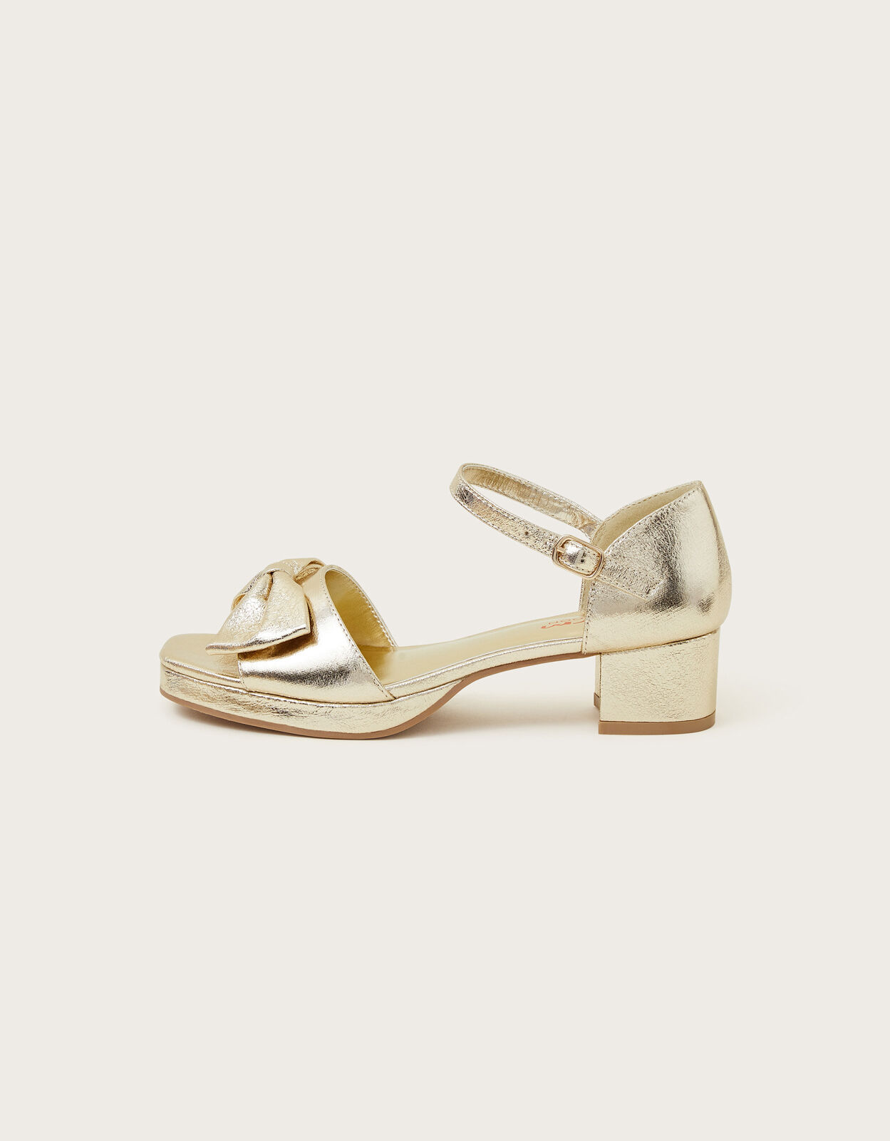 Gold bow sandals sale