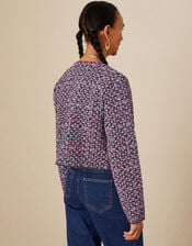 Embroidered Short Jersey Jacket, Multi (MULTI), large