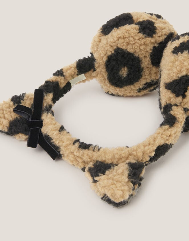Borg Leopard Earmuff, , large