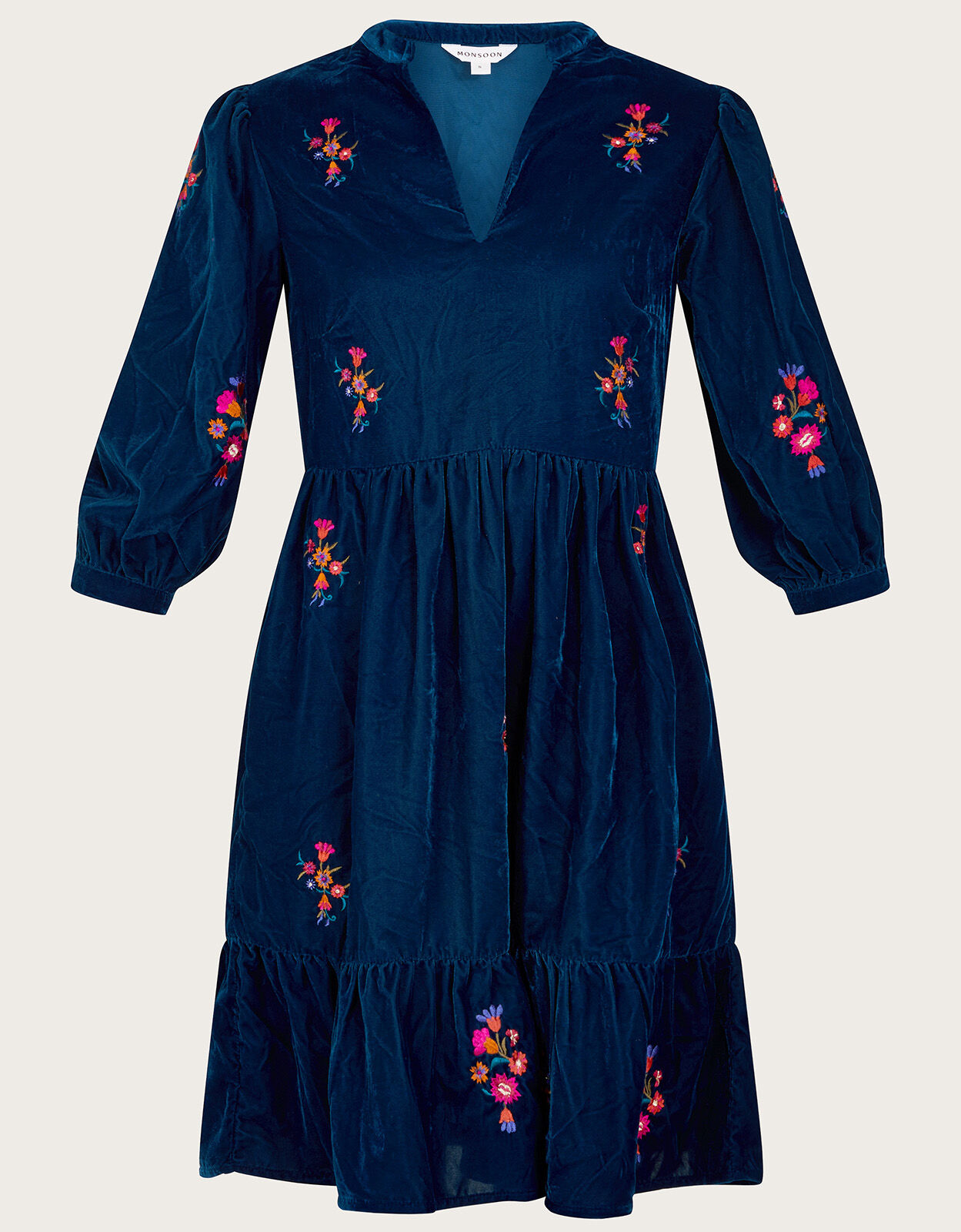 Monsoon teal velvet dress hot sale