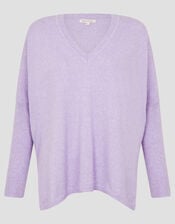 Vicki V-Neck Jumper, Purple (LILAC), large