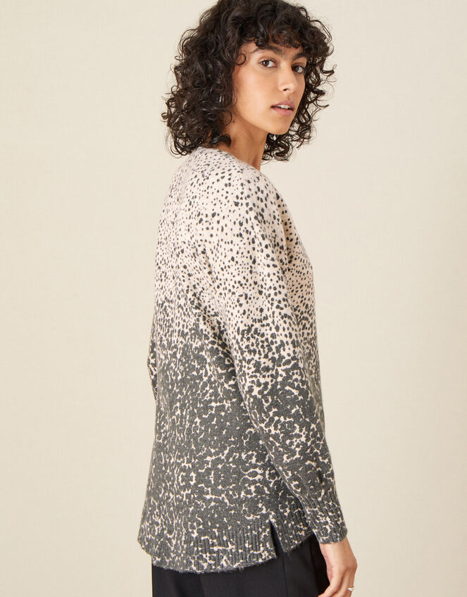 Olivia Ombre Animal Print Jumper , Ivory (IVORY), large