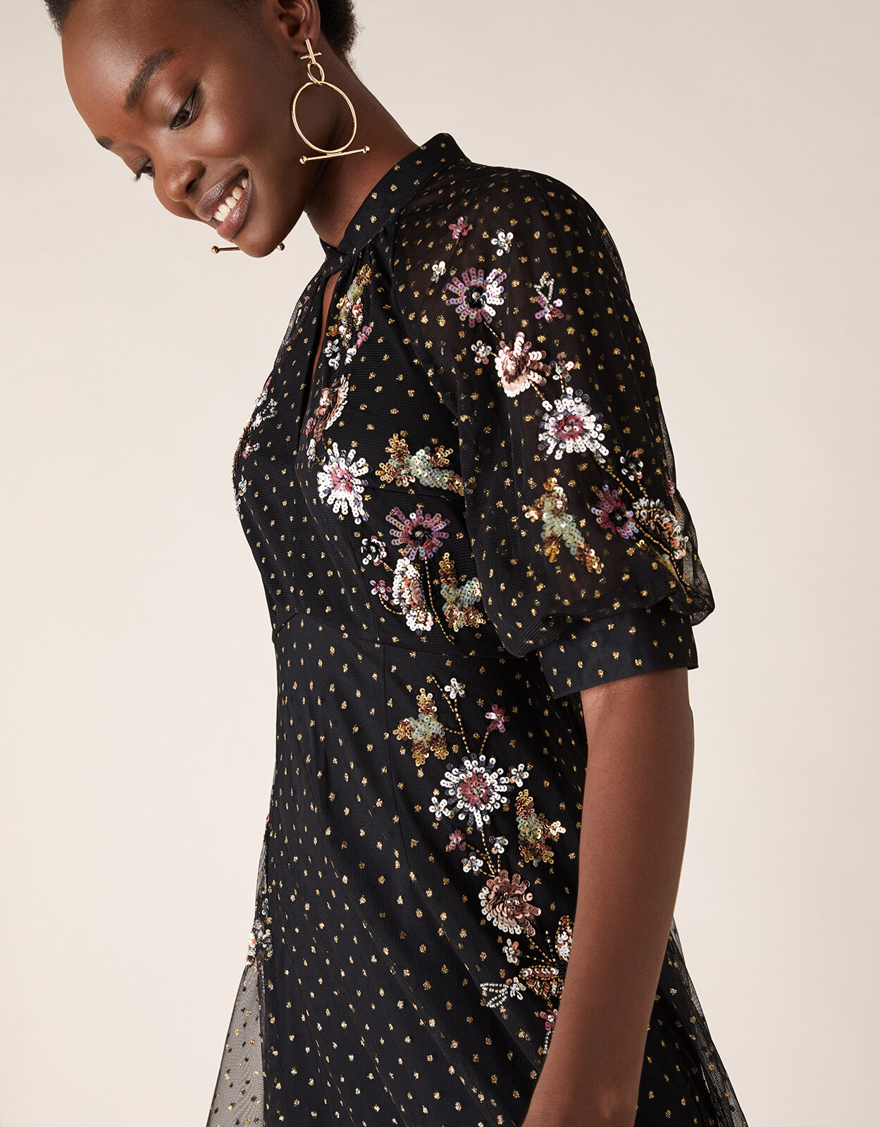 Oasis sequin sale fabric dress