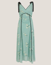 Giselle Floral Print Bow Midi Dress, Green (SAGE), large