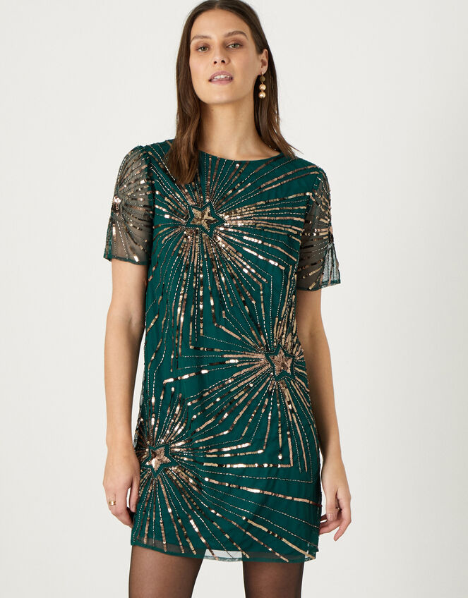 Katherine Embellished Tunic Dress, Green (GREEN), large