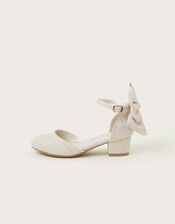 Bow Back Jacquard Two-Part Heels, Gold (GOLD), large