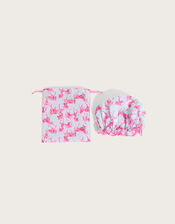 Floral Unicorn Shower Cap and Washbag, , large