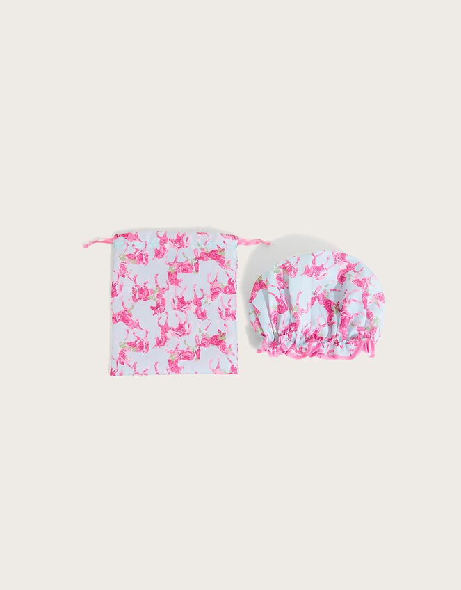 Floral Unicorn Shower Cap and Washbag, , large