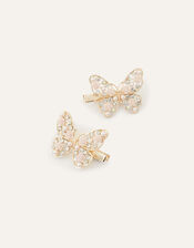 Pearl Rose Butterfly Hair Clip Twinset, , large