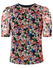 Flore Floral Mesh Top, Multi (MULTI), large