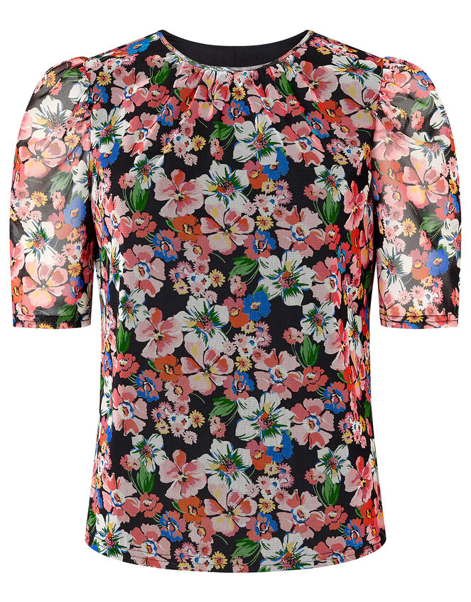 Flore Floral Mesh Top, Multi (MULTI), large