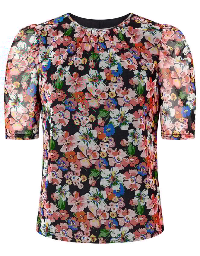 Flore Floral Mesh Top, Multi (MULTI), large