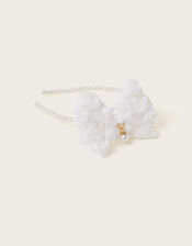 Pearl Bow Headband, , large