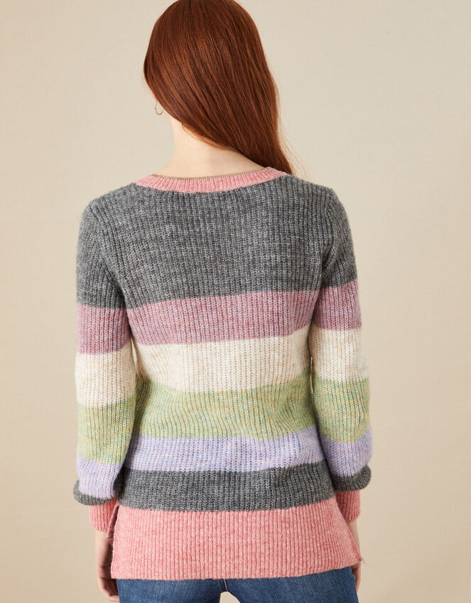 Stripe V Neck Jumper, Multi (MULTI), large