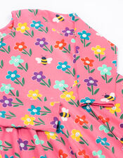 Frugi Sofia Printed Skater Dress, Pink (PINK), large