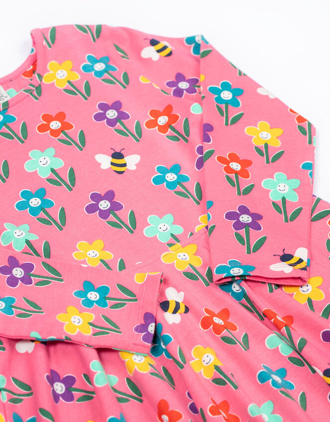 Frugi Sofia Printed Skater Dress, Pink (PINK), large