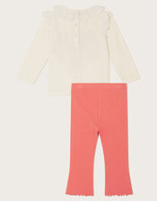 Baby Broderie Embroidered Top and Leggings Set, Ivory (IVORY), large