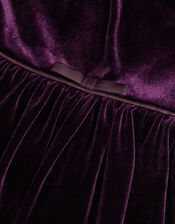 Baby Adelyn Rose Appliqu&eacute; Velvet Party Dress, Purple (PURPLE), large